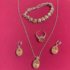 Citrine silver set
